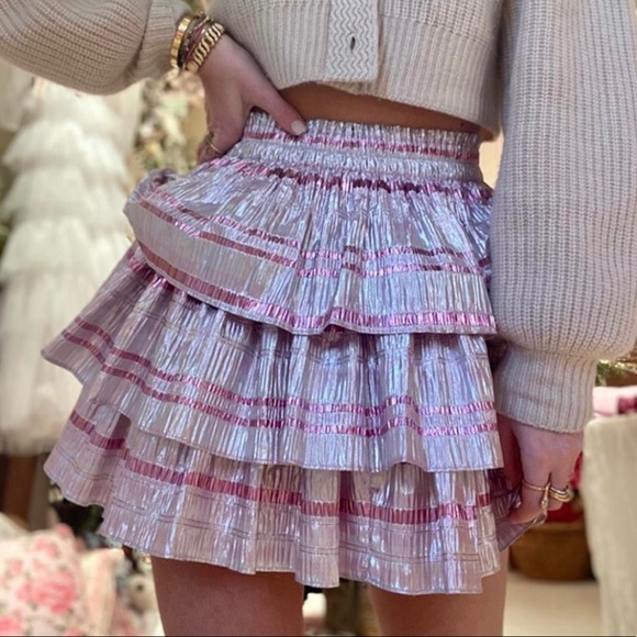 LoveShackFancy Dresses & Skirts - LoveShackFancy metallic, ruffled skirt.